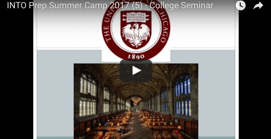 Into prep summer camp 2017 college seminar