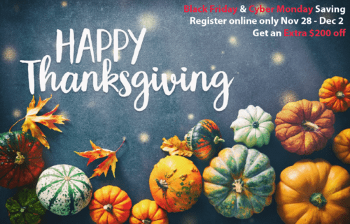 Happy Thanksgiving from INTOPREP tutoring! Black Friday and Cyber Monday Savings