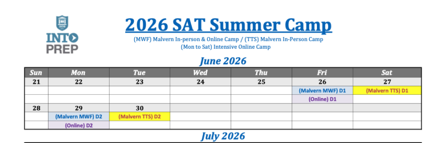 2026 SAT Summer Camp | INTO Prep